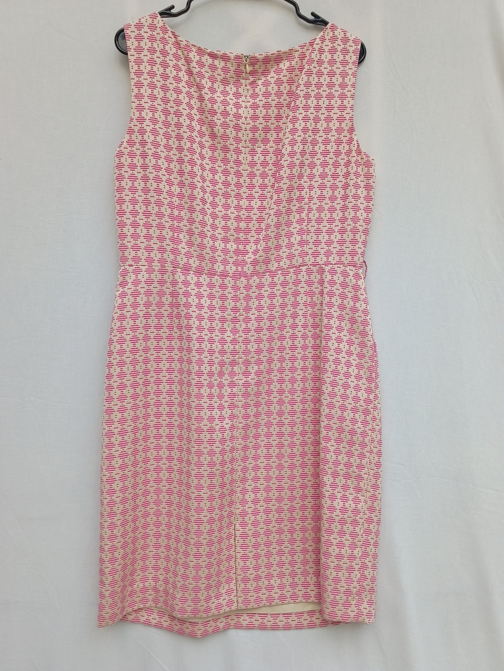 ANTONIO MELANI Pink and Cream Textured Sleeveless Midi Dress - Picture 2 of 5